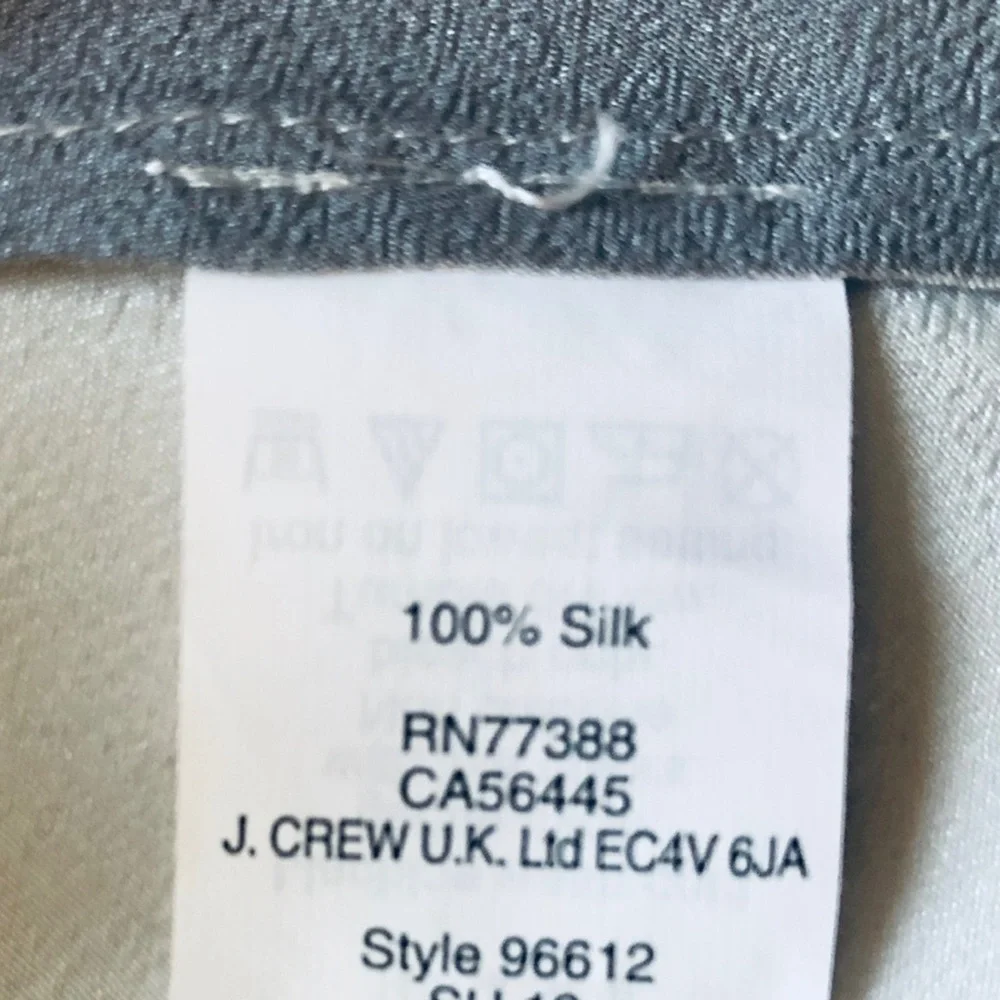 NWT J. Crew GREY Silk Racerback Tank w/ Adjustable Straps in Colorblock - Picture 7 of 7